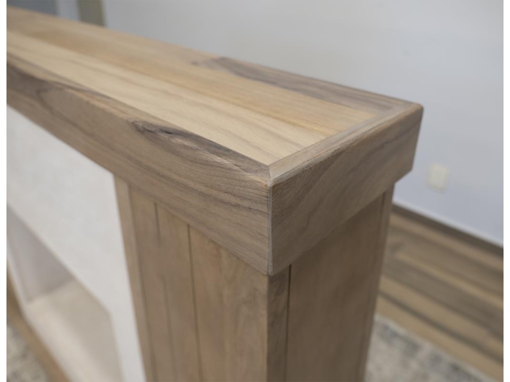Natural Parota Electric Fireplace Console - image 5