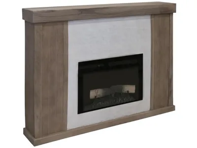 Natural Parota Electric Fireplace Console