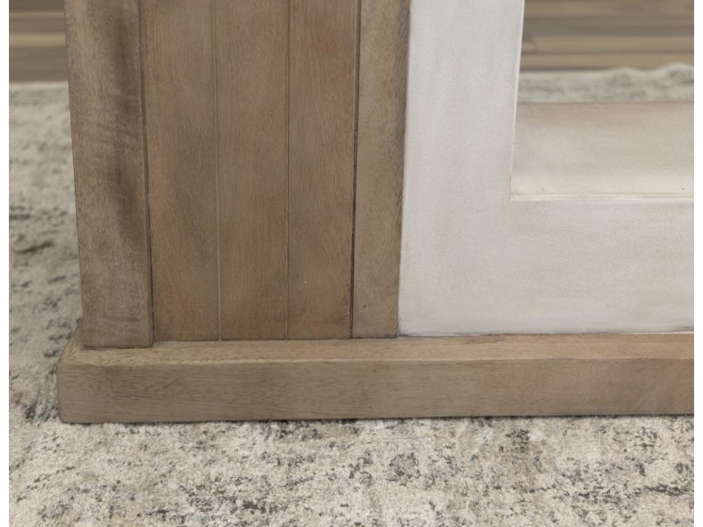Natural Parota Electric Fireplace Console - image 4