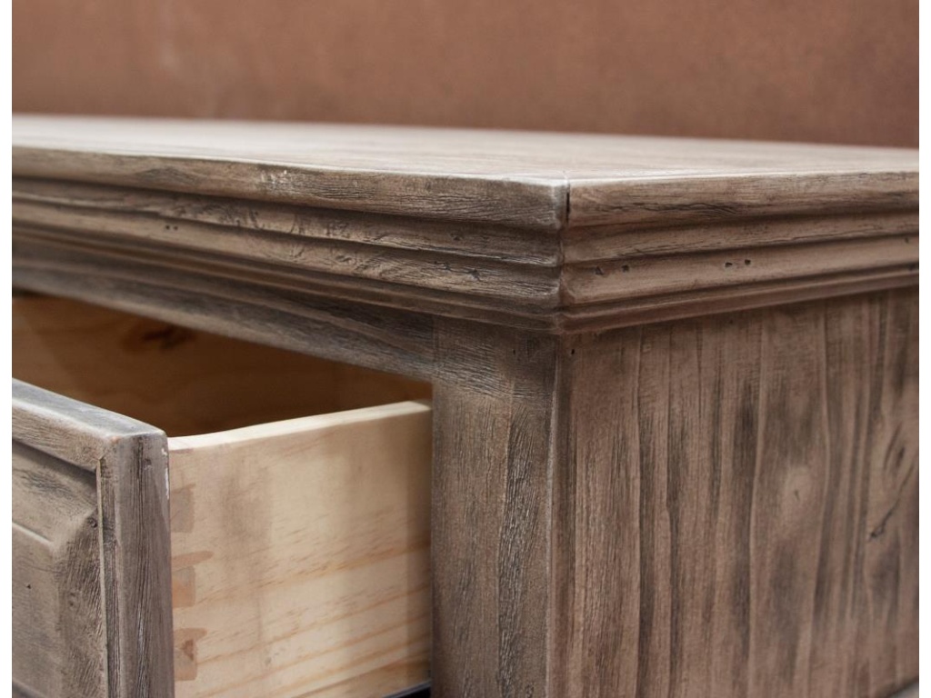 4 Glass Doors 3 Drawers Console - image 4