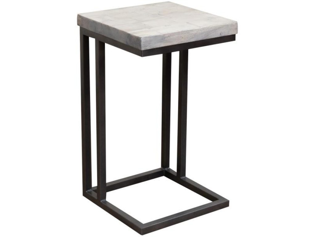 Iron Base Wooden Top C-Shaped Table - main image