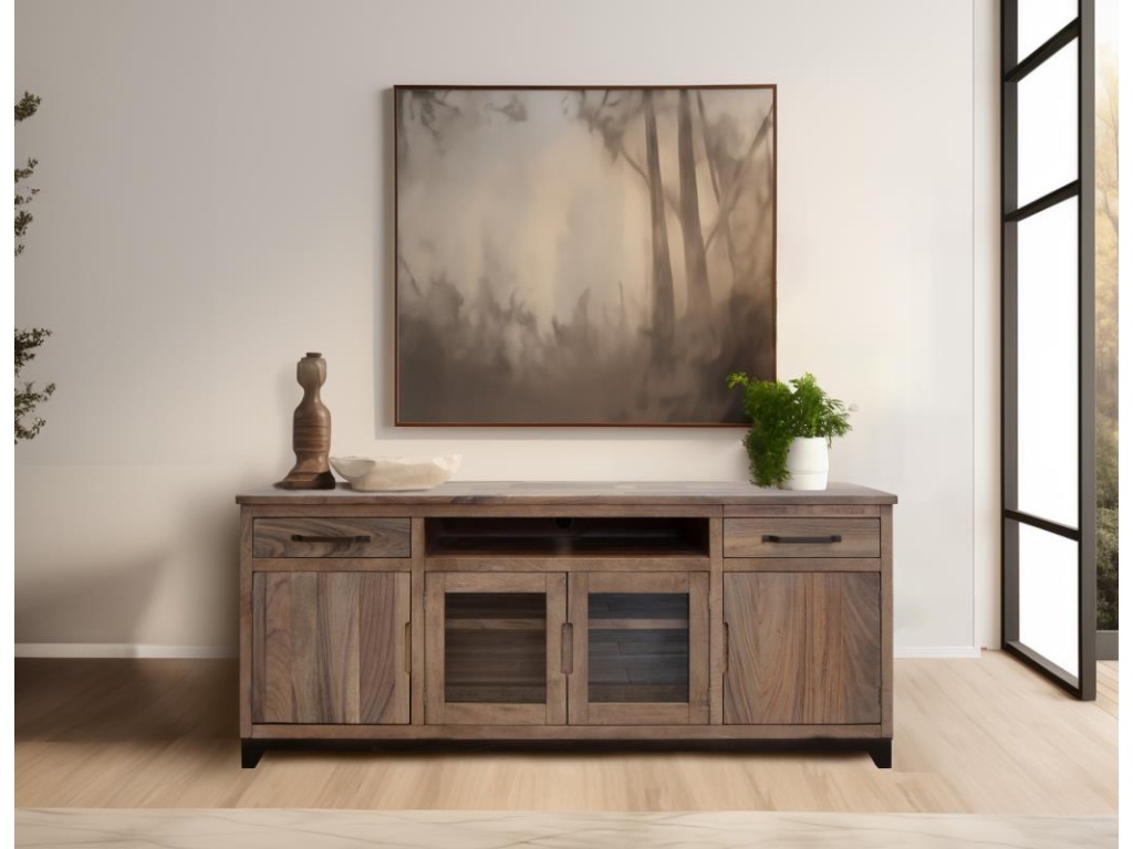 2 Drawer, 2 Door, 2 Glass Door 80" TV Stand - image 1