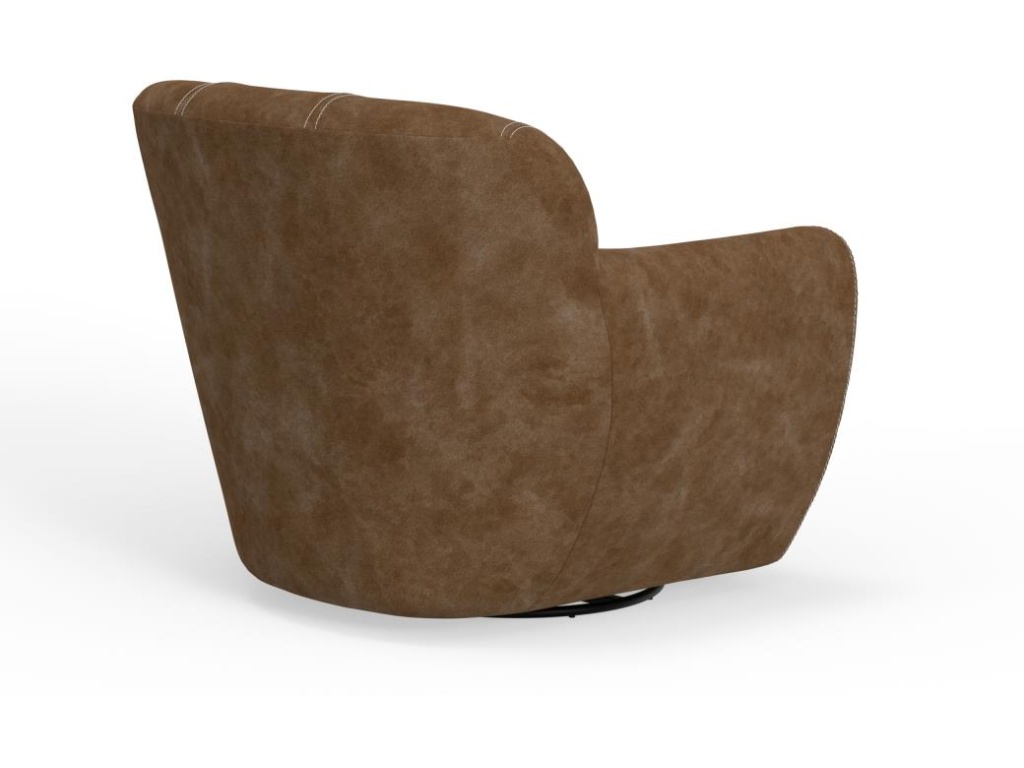 Wooden Frame & Metal Base, 360 Degree Swivel Accent Chair - image 2