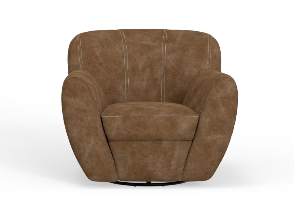 Wooden Frame & Metal Base, 360 Degree Swivel Accent Chair - image 3