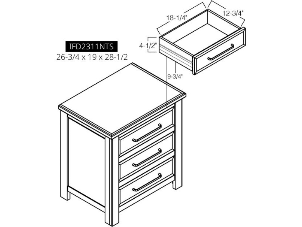 3 Drawer Nightstand - image 5