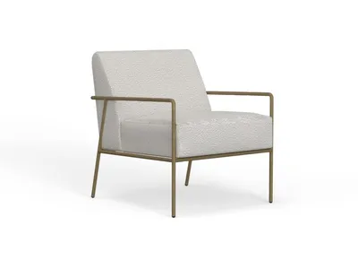 Wooden Frame & Metal Base, Armchair