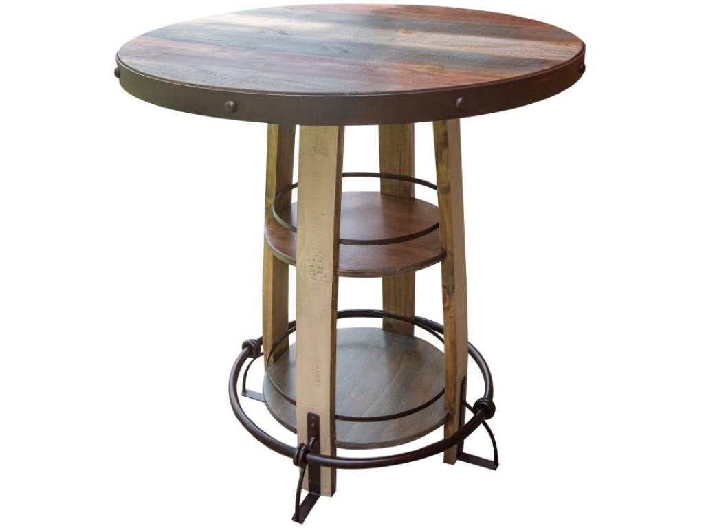 Antique Multicolor, Bistro Table Barrel Shaped with Shelves - image 2