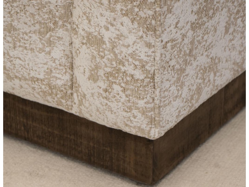 Arm Chair Cloudy Beige Fabric, Wooden Frame & Base - image 2