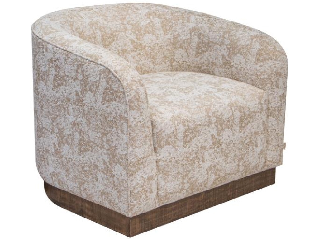 Arm Chair Cloudy Beige Fabric, Wooden Frame & Base - main image