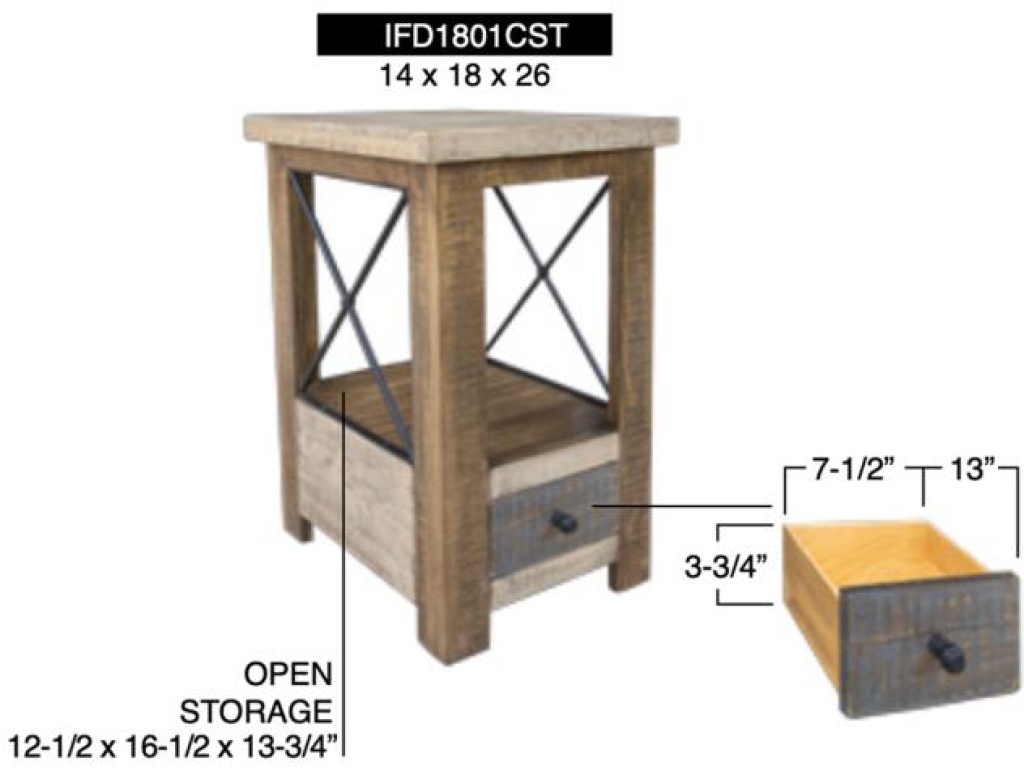 1 Drawer Chairside Table - image 5
