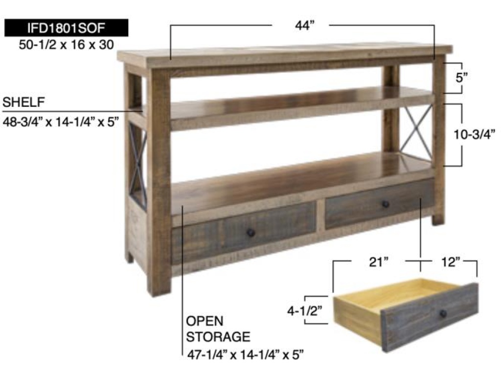 2 Drawer Sofa Table - image 5