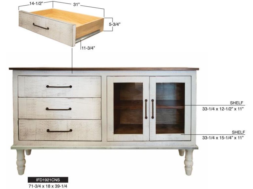 3 Drawer 2 Doors Console - image 6