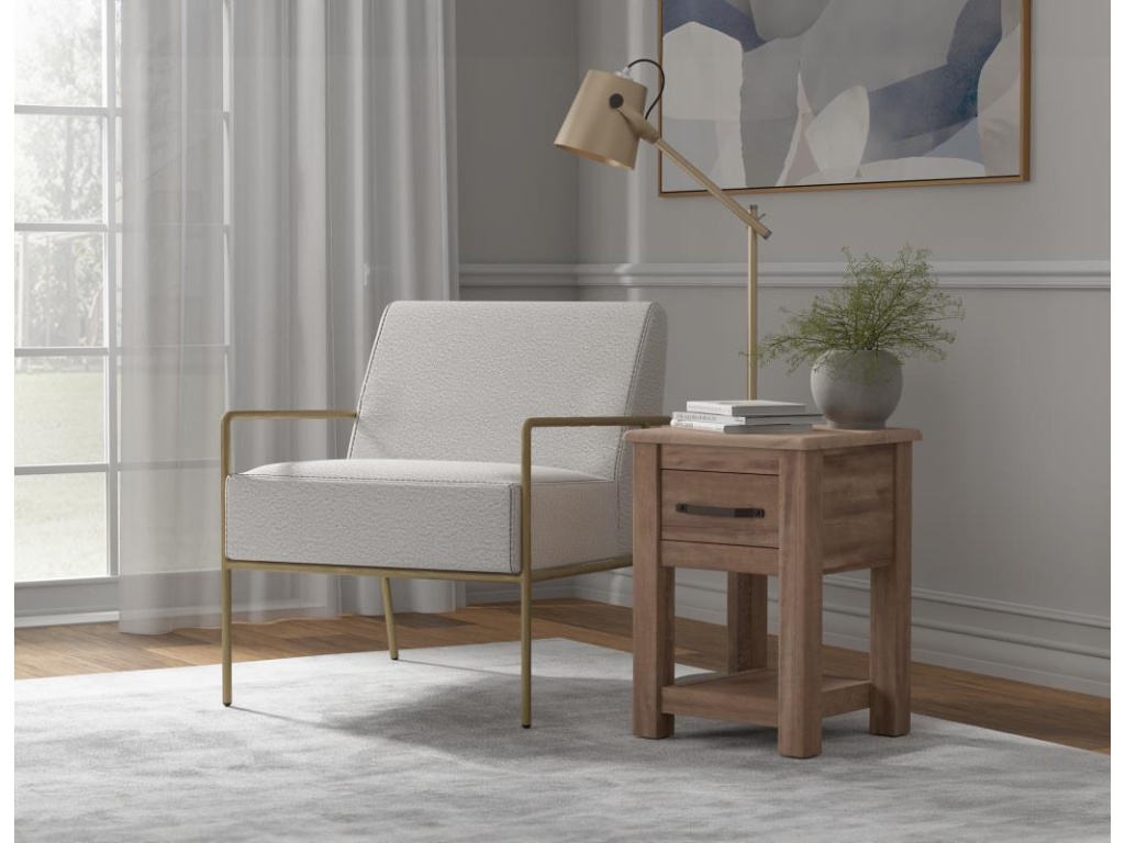 Wooden Frame & Metal Base, Armchair - image 1