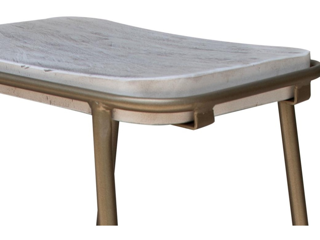 Metal Frame Wooden Seat 24" Stool - image 2
