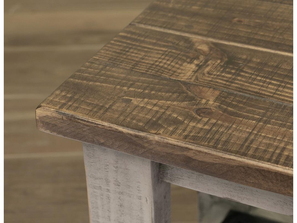 Iron Shelf Solid Wood Bench - image 3