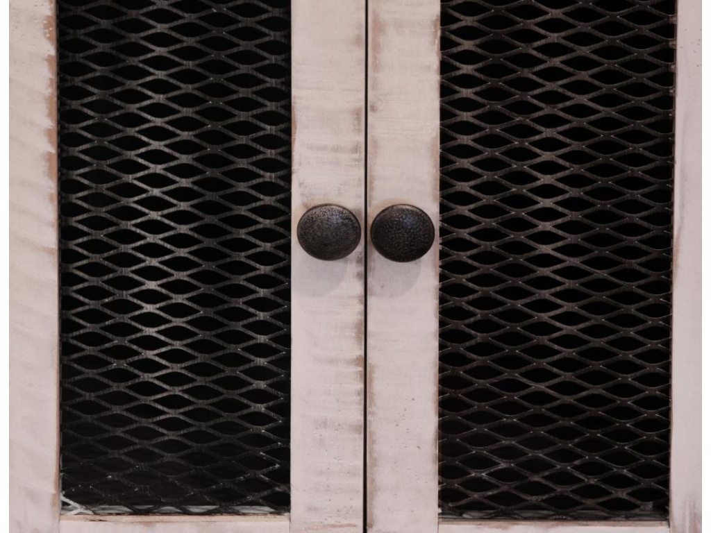 1 Metal Mesh Door Chairside Table - image 2
