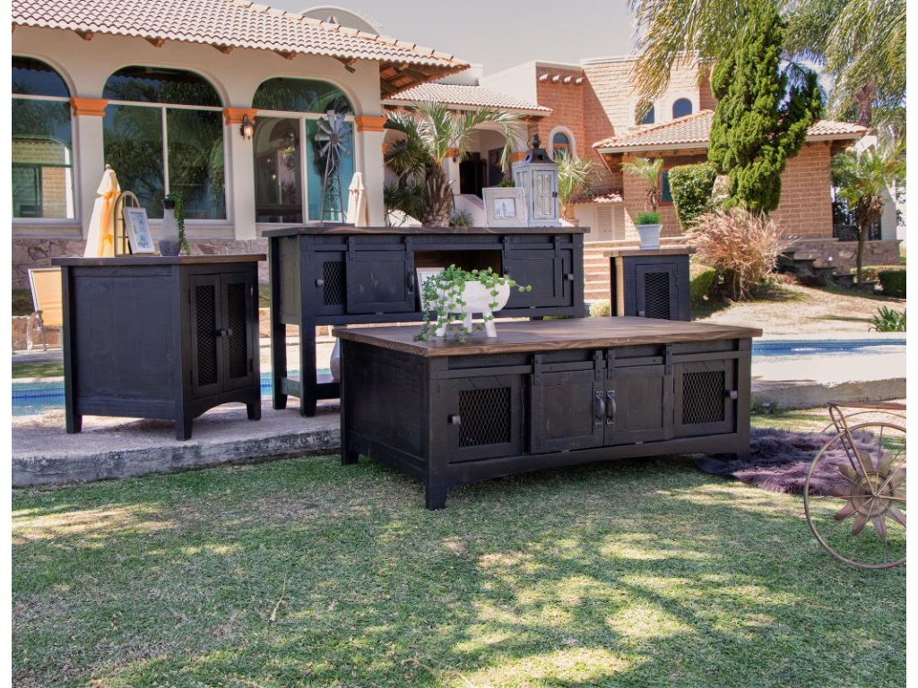 4 Sliding Doors, 4 Metal Mesh Doors Cocktail Table - image 2