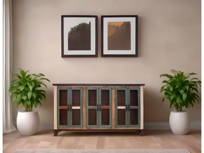 6 Iron Mesh Door 71" Console - Alternative View