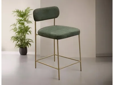 Wooden Frame & Metal Base, 30" Upholstered Barstool