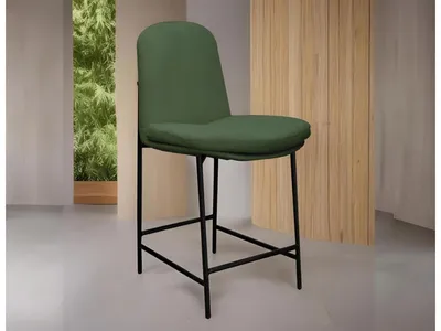 Wooden Frame & Metal Base, 24" Upholstered Barstool