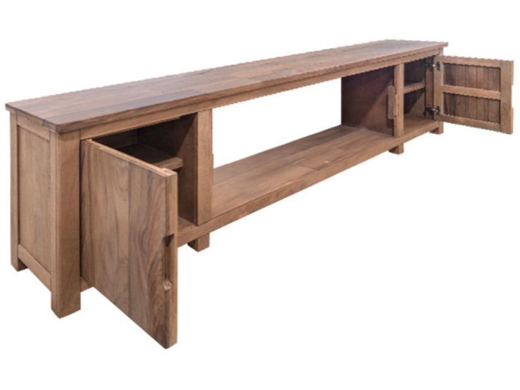 Natural Parota 93" Electric Fireplace - image 2