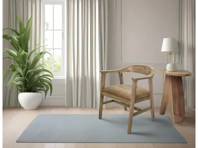 Upholstered Seat Wooden Armchair