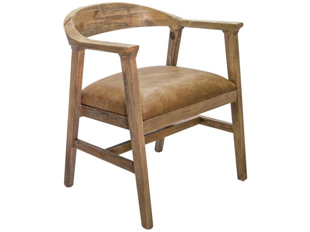Upholstered Seat Wooden Armchair - main image