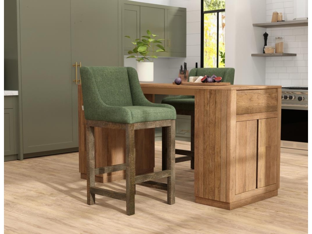 Wooden Frame & Base, 30" Upholstered Barstool - image 1
