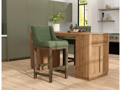 Wooden Frame & Base, 30" Upholstered Barstool