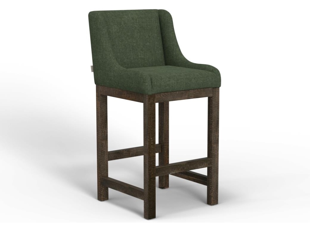Wooden Frame & Base, 30" Upholstered Barstool - main image