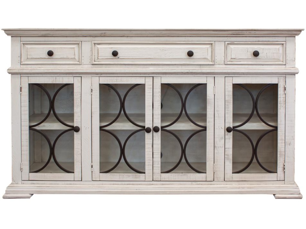 4 Glass Doors 3 Drawers Console - main image
