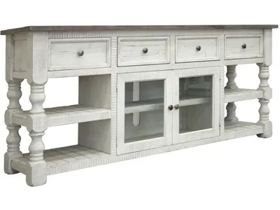 4 Drawer 2 Glass Doors 80" TV Stand