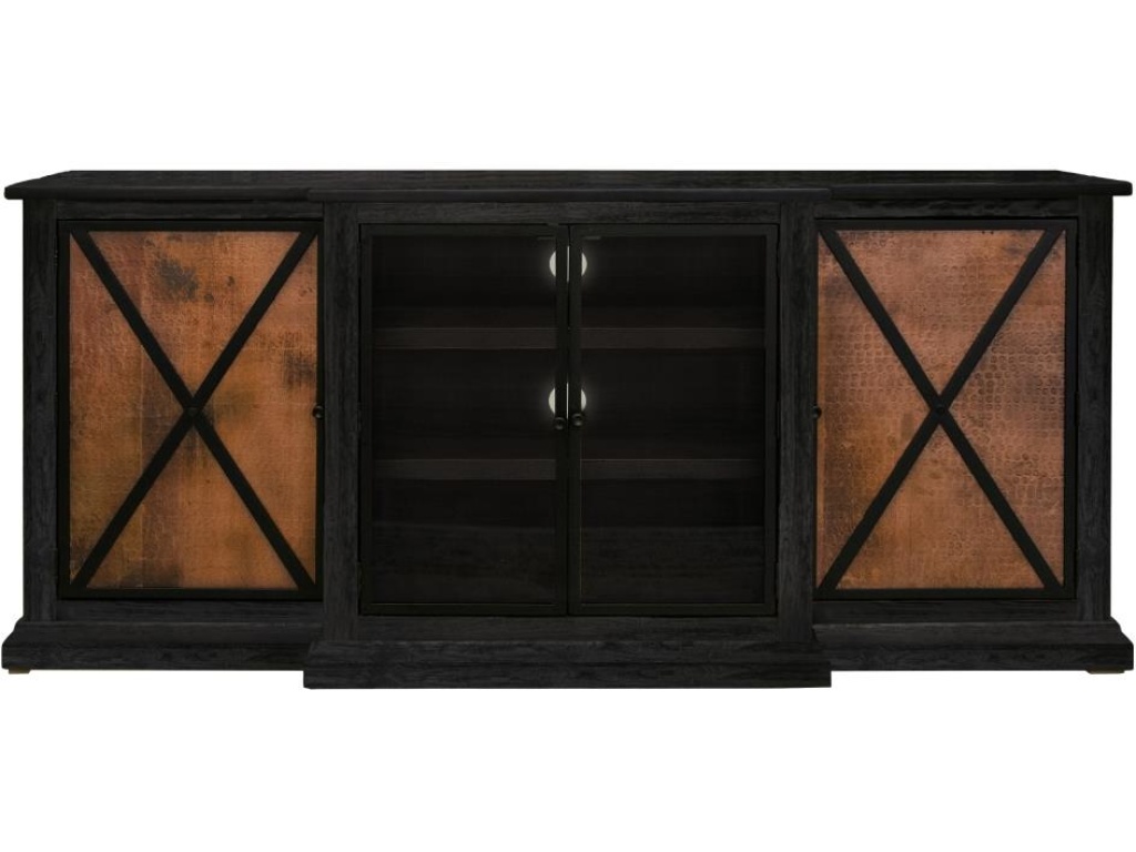 2 Copper-Paneled Door 2 Glass Door Console - main image