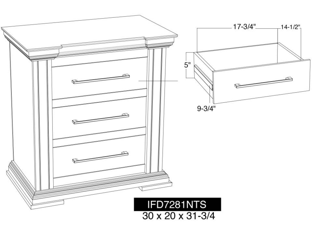 3 Drawer Nightstand - image 5