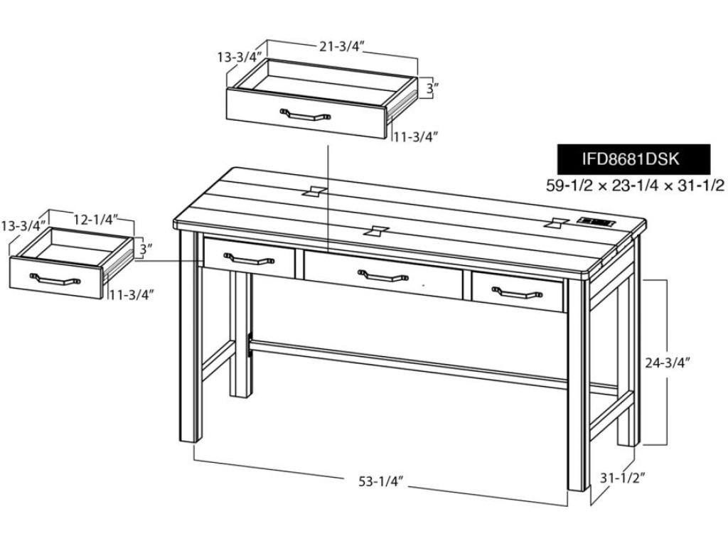 3 Drawer Desk - image 6