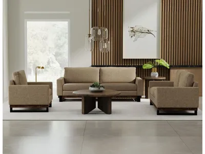 Metal & Wood Base, Armchair