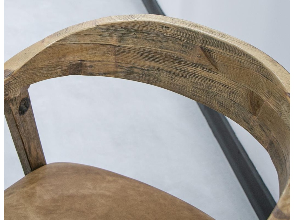 Upholstered Seat Wooden Armchair - image 4