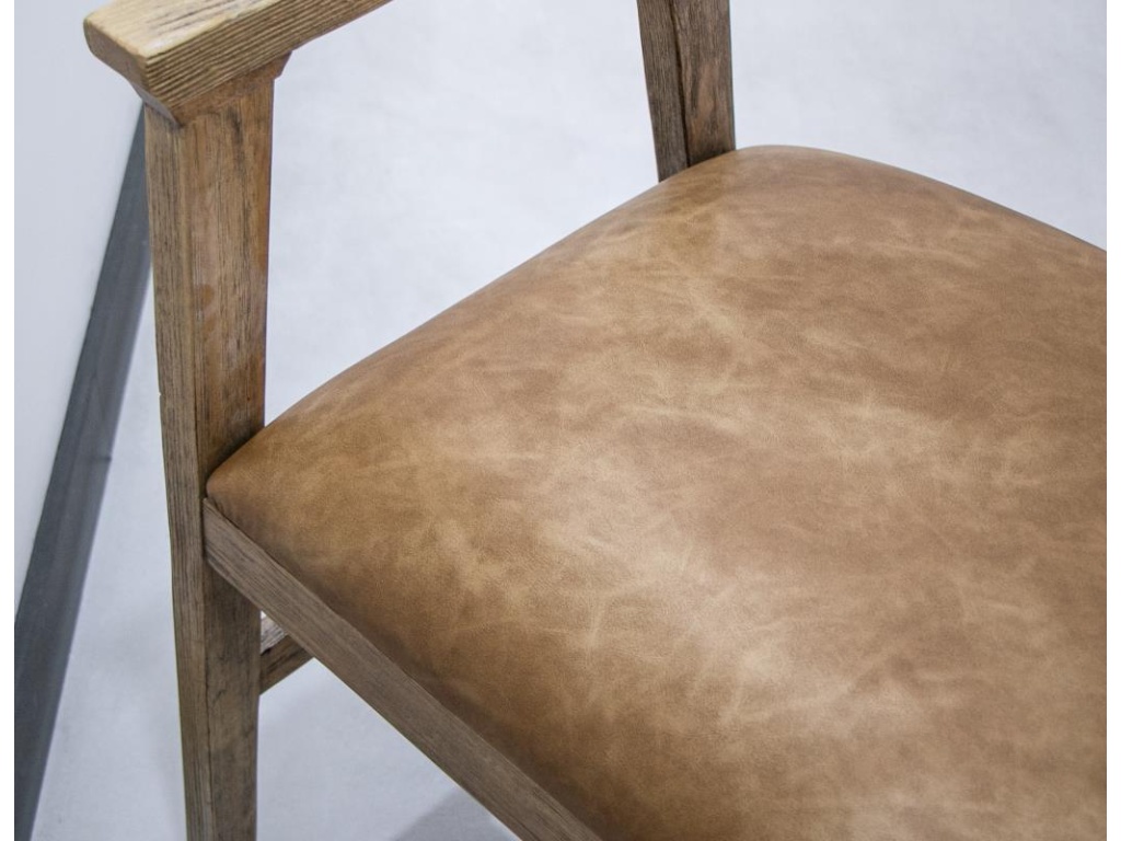 Upholstered Seat Wooden Armchair - image 3