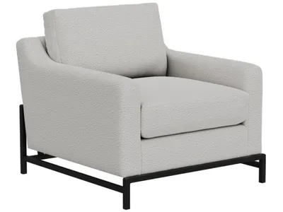 Wooden Frame & Metal Base, Armchair