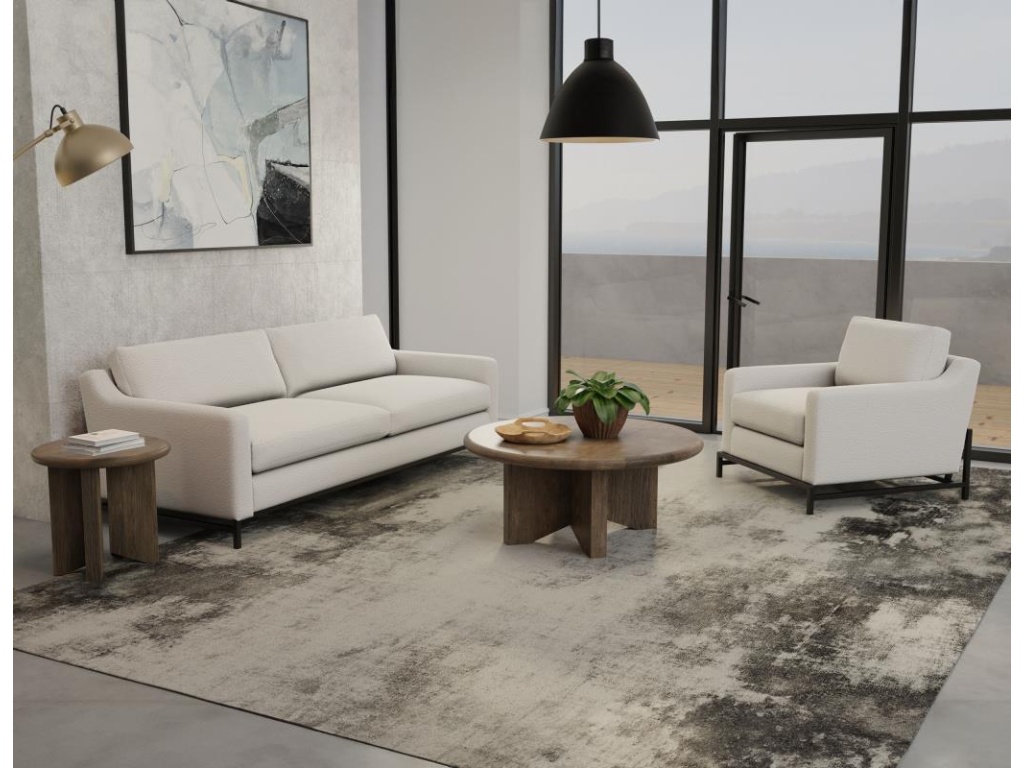Wooden Frame & Metal Base, Loveseat - image 1