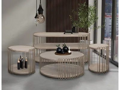 1 Shelf, Round Cocktail Table - Alternative View