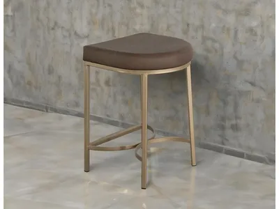 Wooden Frame & Metal Base, 24" Stool