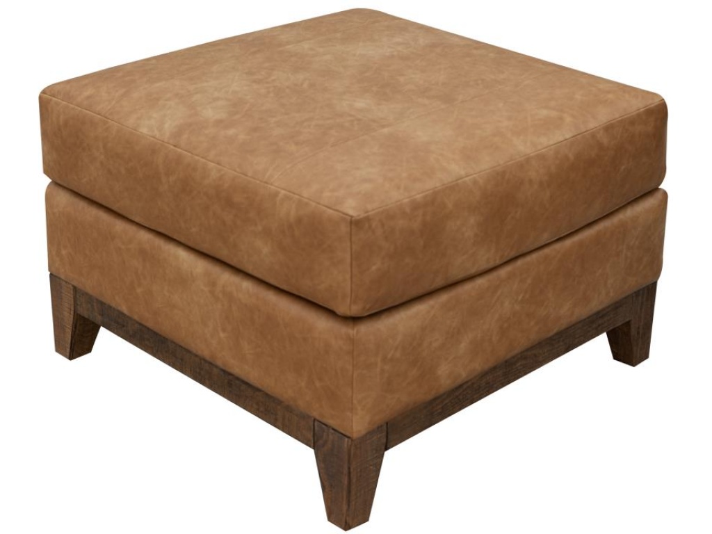 Wooden Frame & Base, Upholstered Square Ottoman - main image