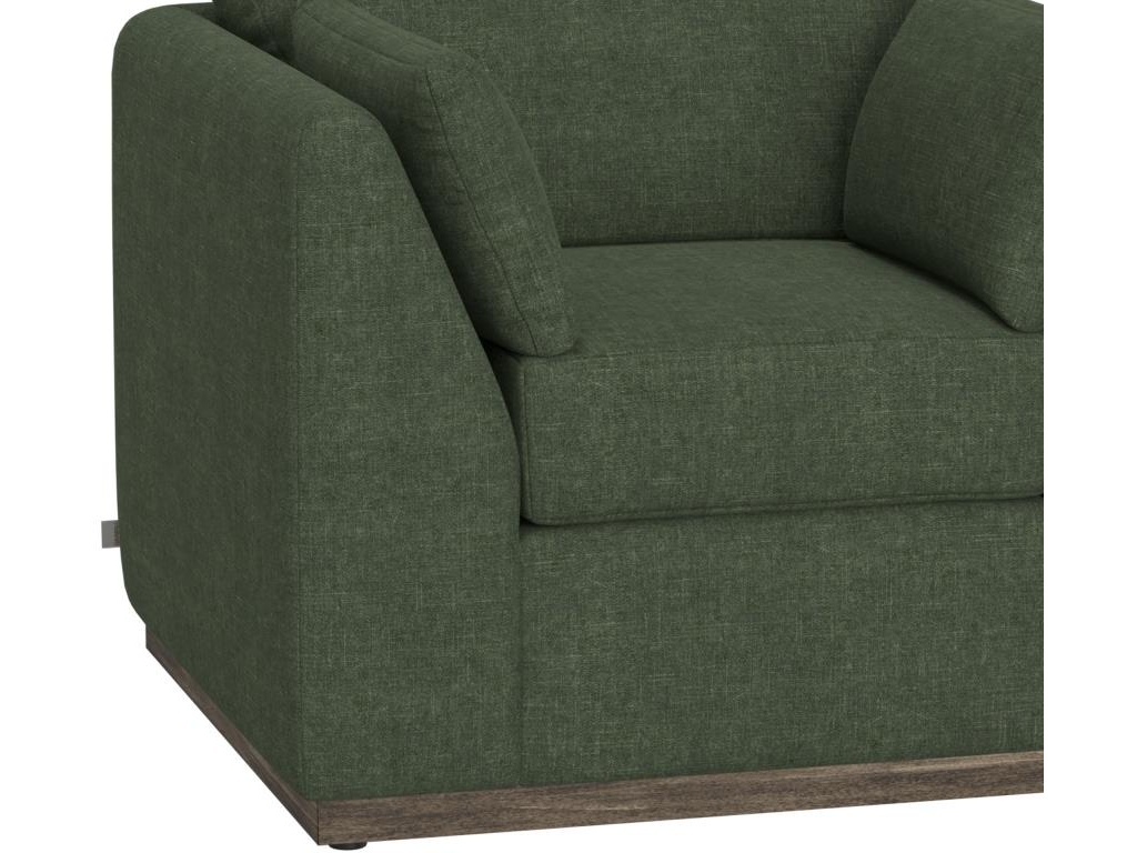 Arm Chair, Olive Fabric, Wooden Frame 43 x 38-1/2 x 36-1/2 - image 4