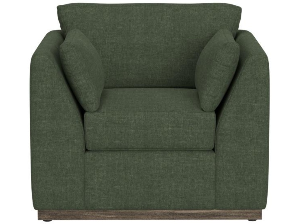 Arm Chair, Olive Fabric, Wooden Frame 43 x 38-1/2 x 36-1/2 - image 2