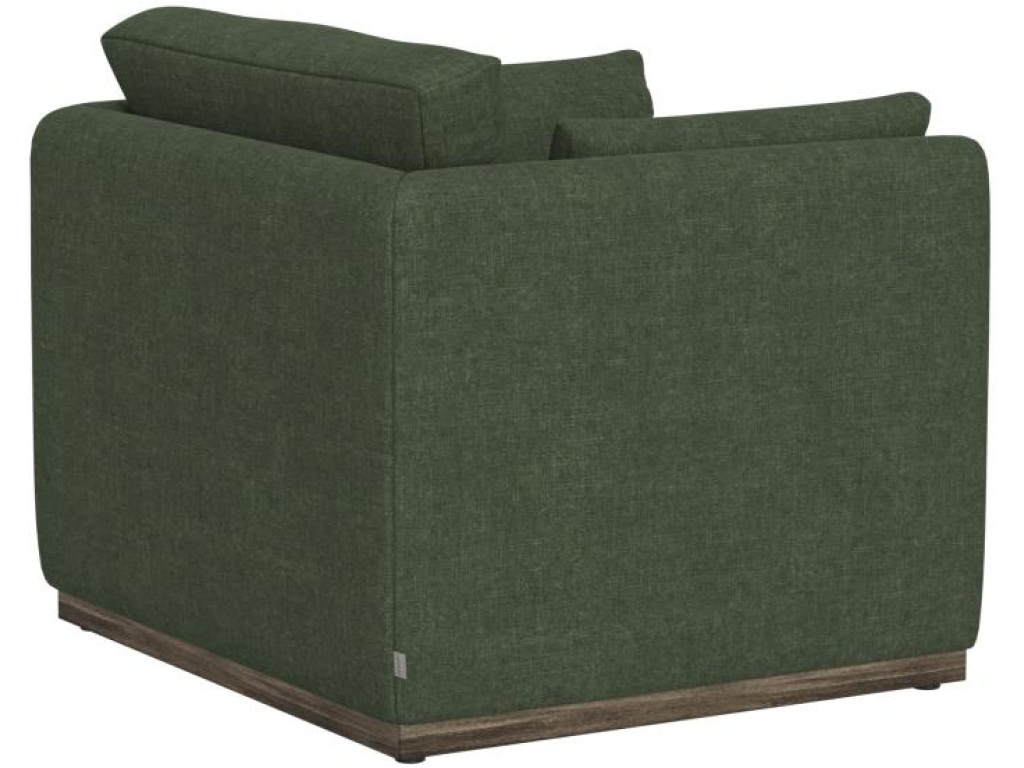 Arm Chair, Olive Fabric, Wooden Frame 43 x 38-1/2 x 36-1/2 - image 1