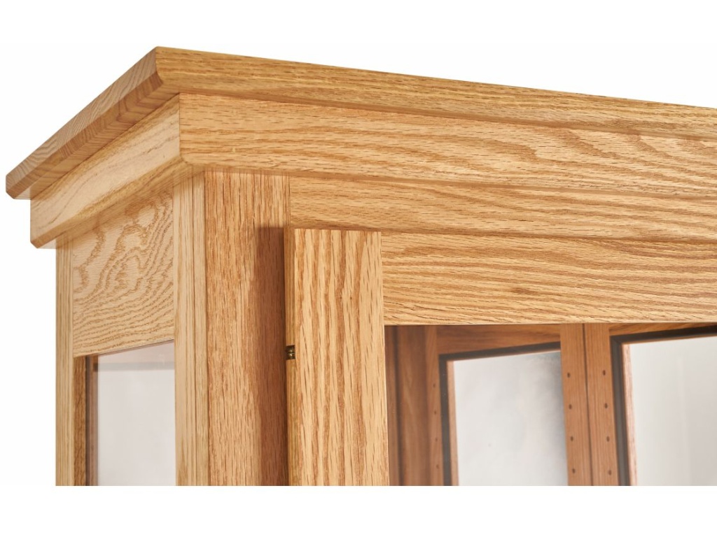 Genuine Oak Designs 2 Door Tall Curio Cabinet, alternate view 1