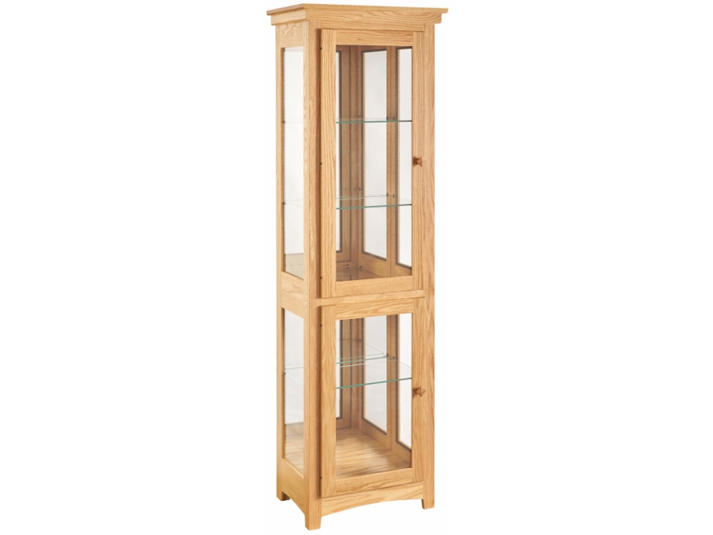 Genuine Oak Designs 2 Door Tall Curio Cabinet, primary thumbnail