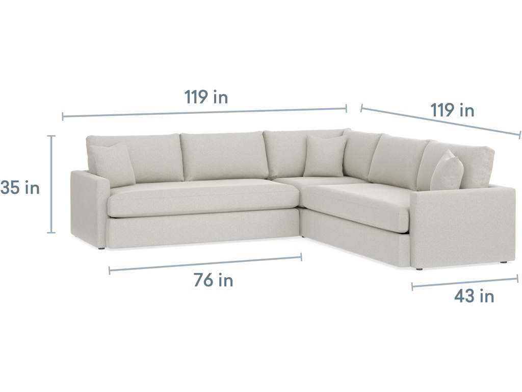 Allure Track Arm Bench Seat L-Shaped Sectional - image 1