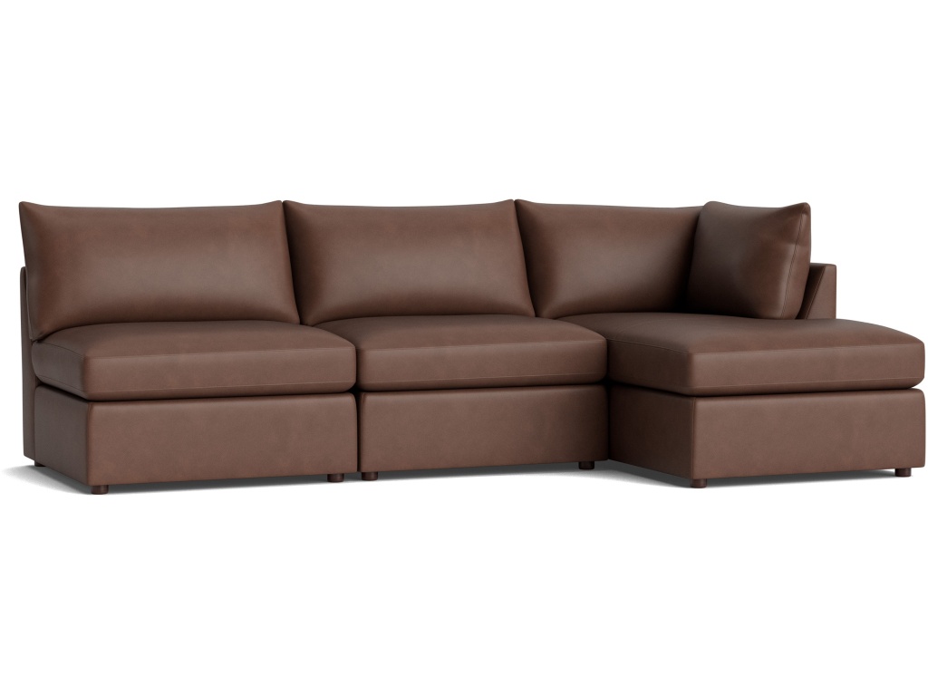 Beckham Leather Modular Chaise Sectional Sofa - image 1